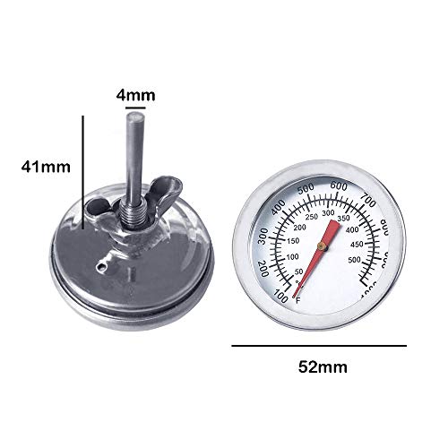 Termómetro de aguja de acero inoxidable para barbacoas, de +ing
