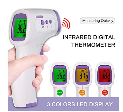 Termómetro de la frente, medidor de superficie por infrarrojos, sin contacto, digital instantáneo para bebés, adultos y medición de la superficie