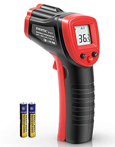 Termómetro Infrarrojo, Eventek Digital Laser IR Sin Contacto, Pistola de Temperatura, No se Puede Medir la Fiebre, Rojo/Negro (ET300, -50°C~420°C (-58°F~788°F))【Uso no corporal】