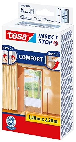 tesa Insect Stop Comfort Red Anti Mosquitos Puerta Blanco - Mosquiteras (2200 x 60 x 1200 mm, Blanco, 454 g)