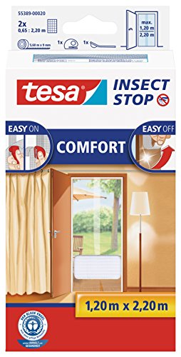 tesa Insect Stop Comfort Red Anti Mosquitos Puerta Blanco - Mosquiteras (2200 x 60 x 1200 mm, Blanco, 454 g)