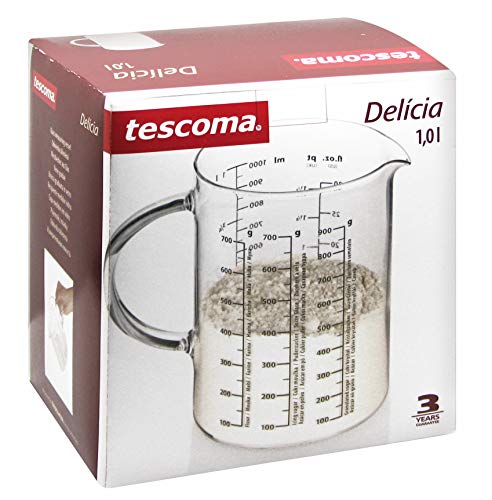 Tescoma 630434 Jarra MEDIDORA DE Vidrio 1L Delicia, 1 L