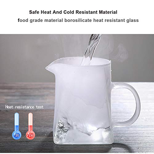 Tetera de cristal 550 ML ANSUG Teteras de vidrio con infusor extraíble Pote cuadrado transparente de vidrio de borosilicato resistente a altas temperaturas para té de hojas sueltas- Stovetop Safe