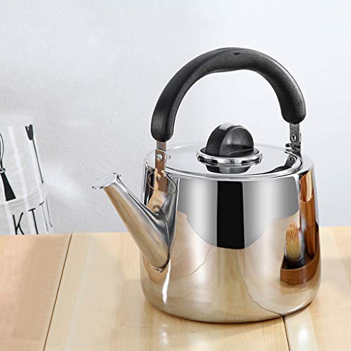 Tetera silbante Whistling Gas Kettle 304 Acero inoxidable 2.5L / 3L / 4L / 5L / 6L / 7L Hogar espesar cocina de inducción de gas de alta capacidad Restaurante Caldera WHLONG (Size : 5L)