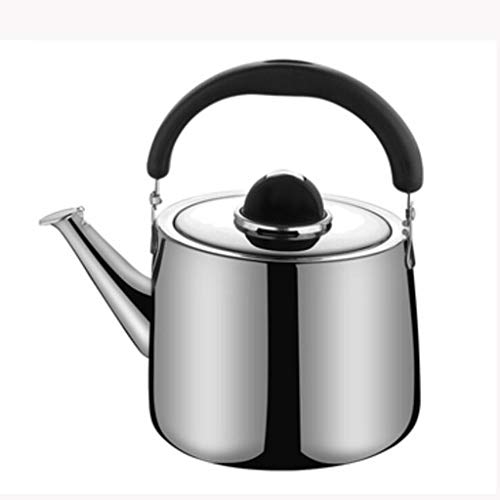 Tetera silbante Whistling Gas Kettle 304 Acero inoxidable 2.5L / 3L / 4L / 5L / 6L / 7L Hogar espesar cocina de inducción de gas de alta capacidad Restaurante Caldera WHLONG (Size : 5L)