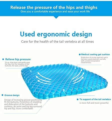 Tgbyhnujm Gel Flex Cojín de Asiento Absorbe Transpirable Puntos de presión Cojín de Soporte Buena Postura sentada