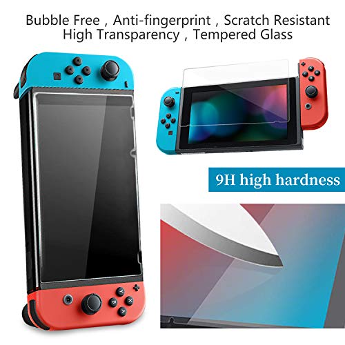 Th-some Kit de Accesorios 14 en 1 para Nintendo Switch, Funda Protectora para Interruptor Nintendo, Cubierta Transparente para Interruptor, Protector de Pantalla, Tapas Empuñadura de Pulgar (Negro)