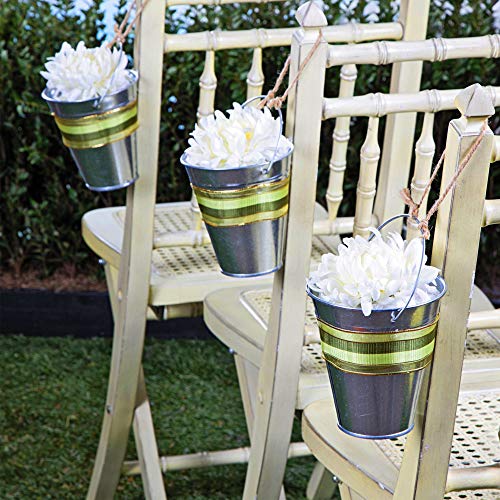 THE TWIDDLERS 12 Cubos Pequeños de Metal Galvanizado - Decoración Ideal para Cubos de Plata, Mini Cubos de Servicio para botanas de Fiesta, Cubos de Hielo, - 10.5 x 10.5 x 7.5 cm por Pieza.