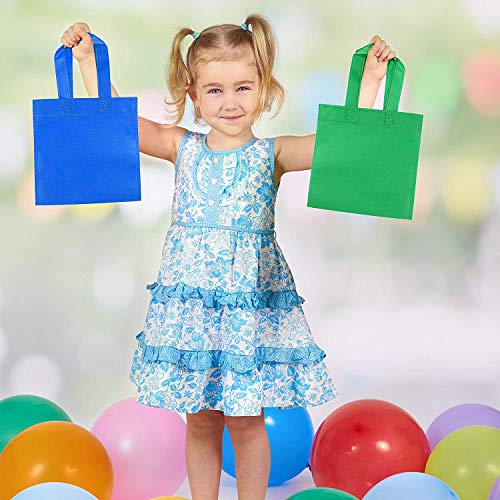 THE TWIDDLERS 30 Pack Bolsas No Tejidas con Asas para Niños - Bolsa De Cumpleaños Colores Variados Bolsos De Dulces Juguetes Caramelos - Artículos para Fiestas Party Favor Bolsas De Regalo