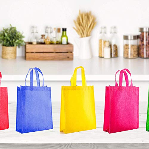 THE TWIDDLERS 30 Pack Bolsas No Tejidas con Asas para Niños - Bolsa De Cumpleaños Colores Variados Bolsos De Dulces Juguetes Caramelos - Artículos para Fiestas Party Favor Bolsas De Regalo