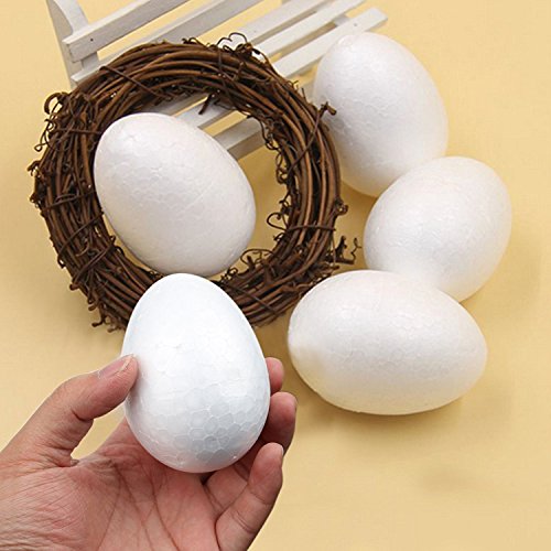 THE TWIDDLERS Paquete de 50 Huevos de Pascua Surtidos de Espuma de Poliestireno - Variedad de tamaños - Ideal para decoración, niños en Pascua, artesanía, Manualidades, moldear y Pintar.