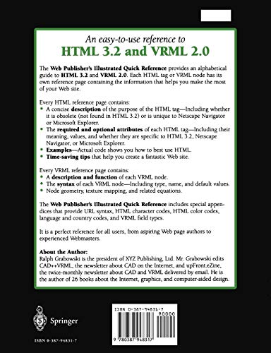 The Web Publisher S Illustrated Quick Reference: Covers HTML 3.2 and VRML 2.0 (David C. Anchin)