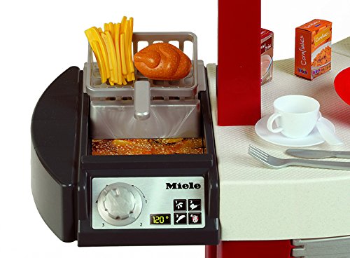 Theo Klein 9125 Cocina de Miele Cocina para niños que se puede utilizar por ambos lados, Placa de cocción con sonido y numerosos accesorios, a partir de 3 años, 137 cm x 55 cm x 95 cm