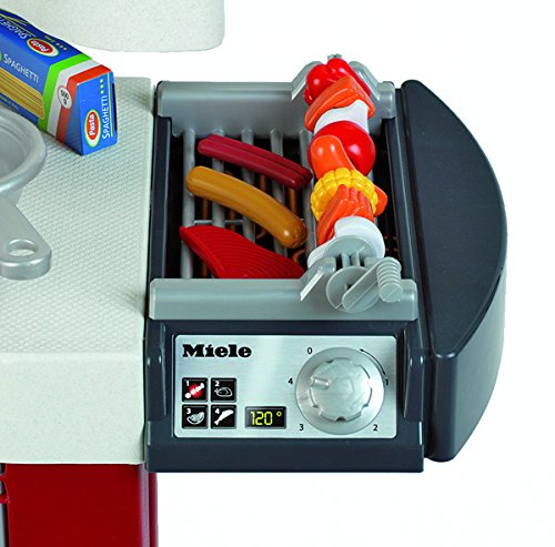 Theo Klein 9125 Cocina de Miele Cocina para niños que se puede utilizar por ambos lados, Placa de cocción con sonido y numerosos accesorios, a partir de 3 años, 137 cm x 55 cm x 95 cm