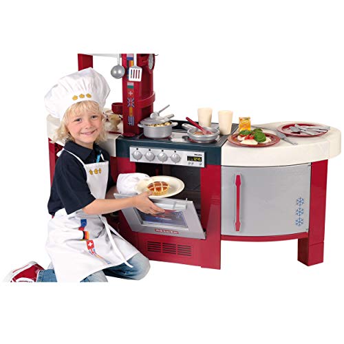 Theo Klein 9155 Cocina Miele Gourmet,nternational, Cocina de juguete que, placa de cocción con módulo de sonido a pilas, horno, lavavajillas y mucho más, a partir de 3 años, 120 cm x 43 cm x 95 cm