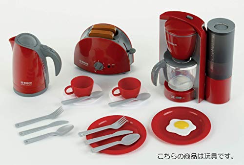 Theo Klein 9564 Set de desayuno Bosch, Set de cocina formado por tostadora, cafetera, hervidor de agua y mucho más, a partir de 3 años, 44,5 cm x 13 cm x 34 cm