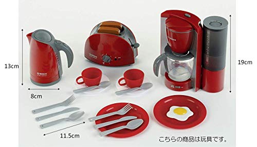 Theo Klein 9564 Set de desayuno Bosch, Set de cocina formado por tostadora, cafetera, hervidor de agua y mucho más, a partir de 3 años, 44,5 cm x 13 cm x 34 cm