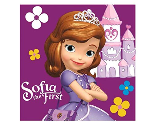 Theonoi - Juego de 4 toallas de invitados para niños, 30 x 30 cm, 100% algodón, diseño de Sofia The First