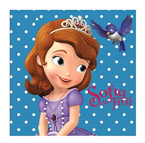 Theonoi - Juego de 4 toallas de invitados para niños, 30 x 30 cm, 100% algodón, diseño de Sofia The First