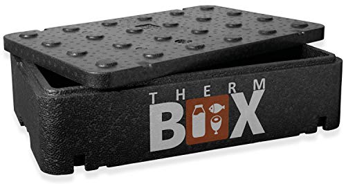 Therm Box - Recipiente térmico plano de 21,5 litros, aislante, caja térmica de poliestireno, interior de 54 x 34 x 11