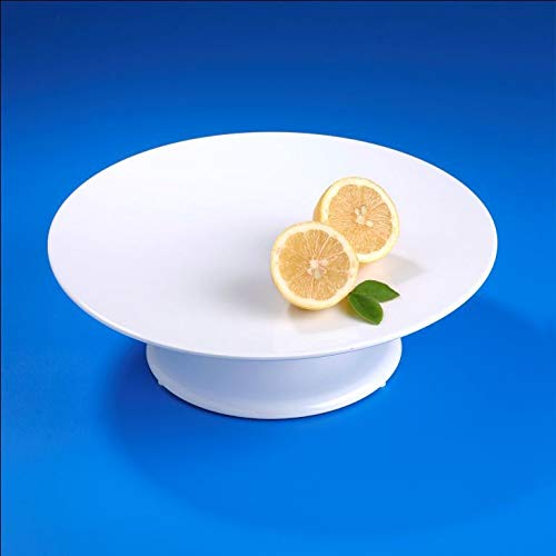 Thermohauser 5000243071 Bandeja para tartas de melamina redonda, 32 x 10 cm, con base giratoria, color blanco, Plástico