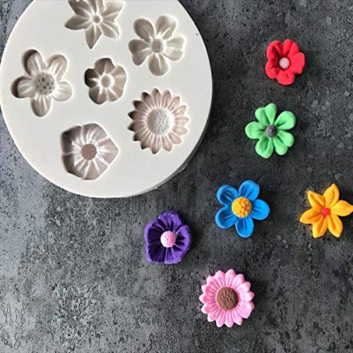 TheStriven 2 Piezas Flor de Encaje Retro Silicona Tarta Baking Torta del Silicón 3D Molde Moldes Decorativos de Silicona para Tartas Diseño de Flor de Crisantemo para Pasta de Azúcar Que Adorna