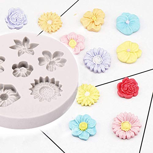 TheStriven 2 Piezas Flor de Encaje Retro Silicona Tarta Baking Torta del Silicón 3D Molde Moldes Decorativos de Silicona para Tartas Diseño de Flor de Crisantemo para Pasta de Azúcar Que Adorna