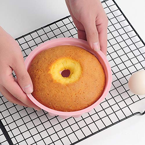 THETHO DODUOS 2 pcs Molde Bizcocho Savarín de 6 Pulgadas Molde para Pan Antiadherente Molde de Silicona para Hornear Tarta Galletas