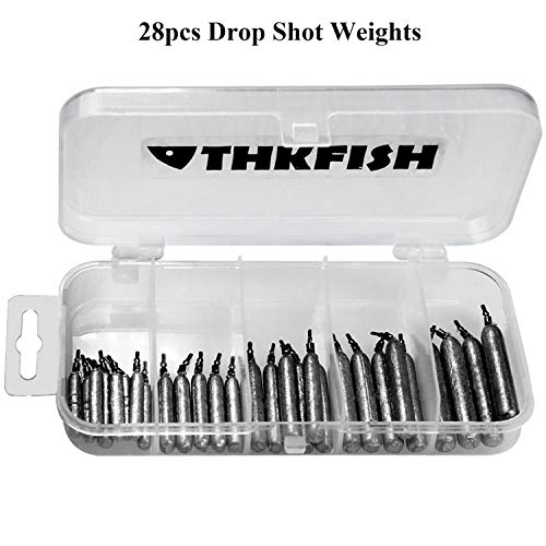 THKFISH Kit de señuelos de Pesca Anzuelos de Pesca Pesqueros de Peso Pesca Drop Shot Rig Swivels de Pesca Encaje 28 Piezas