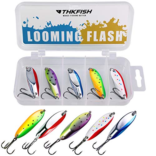 THKFISH Señuelos de Pesca Cucharas de Pesca Kits de señuelos Color A 7,5g 5piezas