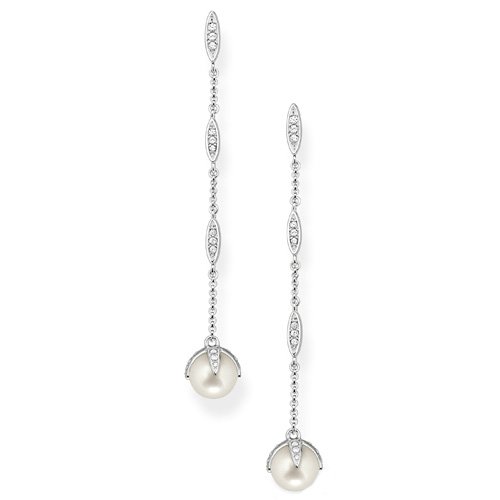 Thomas sabo - Thomas bloqueo pendientes plateado con perlas de agua dulce y circonita h1901-167-14