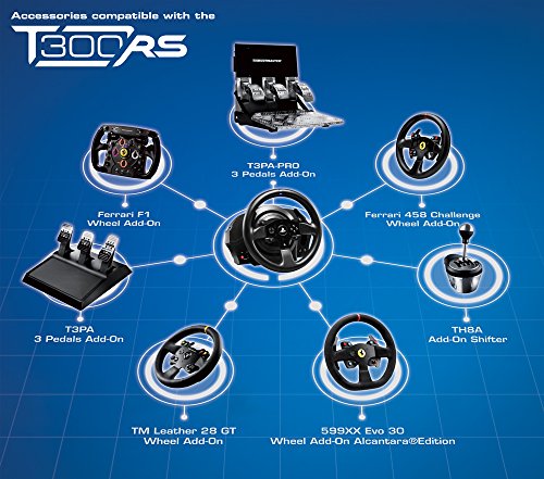 Thrustmaster T300 RS - Volante - PS4 / PS3 / PC - Force Feedback - Motor brushless de clase industrial - Licencia Oficial Playstation