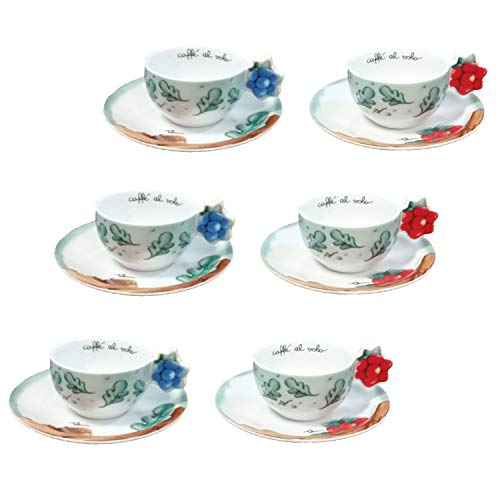 Thun - Juego de 6 tazas de café Preludio de invierno, multicolor