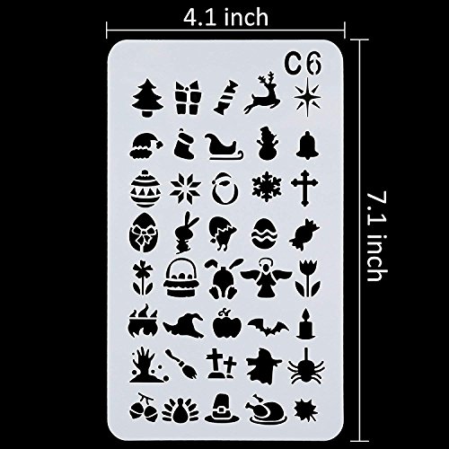 Tian Plantillas Pintura Set - 24pcs A5 Plastico Plantillas Dibujo Stencil Bullet Journal para Scrapbooking Planner con Bolsa de Lona Exquisita