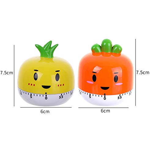 Tianher Temporizador de Cocina Dibujos Animados de Frutas Vegetales diseño Forma 55 Minutos Hornear Reloj Juguetes para Contadores mecánicos de niños Decoracion de Escritorio