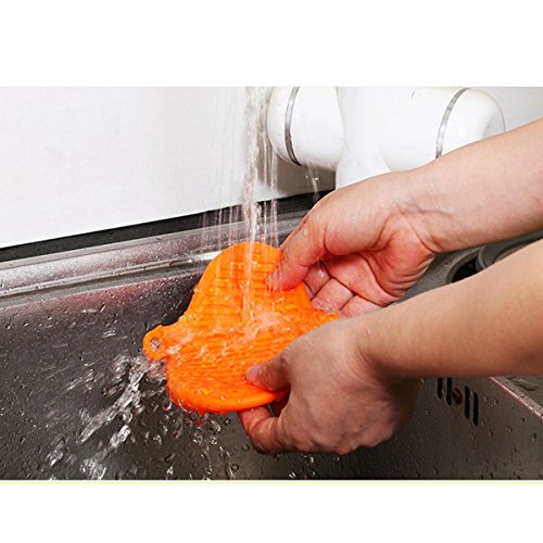 TIANOR 2 Pcs Guante de Cocina de Silicona Pinza para Cocina Manoplas para Horno de Silicona Resistente al Calor (Naranja)