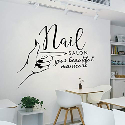 Tianpengyuanshuai Nail Studio Logo Salón de Belleza Vinilo Tatuajes de Pared Artista Decoración del hogar -75x63cm