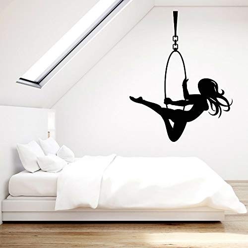 Tianpengyuanshuai Pegatinas de Pared de Baile acrobático decoración del hogar Bailarina Sexy diseño de Mujer calcomanías de Vinilo para Pared decoración de la Sala de Estar -95x75cm