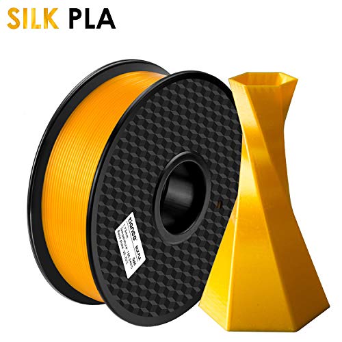 TIANSE Filamento de Seda de la Impresora 3D,1.75mm 1KG (2.2LBS),Spool Filament for 3D Printing,Precisión Dimensional +/- 0.03 mm,【Sin Enredos y Sin Bloqueo】 (Naranja Oro)