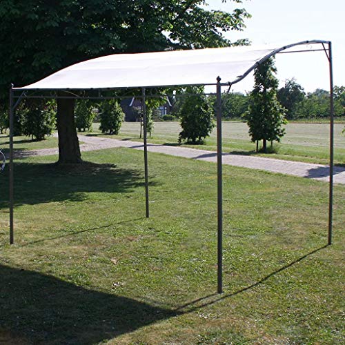 Tidyard Pérgola, Gazebo, Toldo, Cenador para Jardín, Patio o Terraza de Protector Solar Exterior 3 x 2,5 m Blanco Crema y Negro