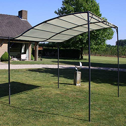 Tidyard Pérgola, Gazebo, Toldo, Cenador para Jardín, Patio o Terraza de Protector Solar Exterior 3 x 2,5 m Blanco Crema y Negro