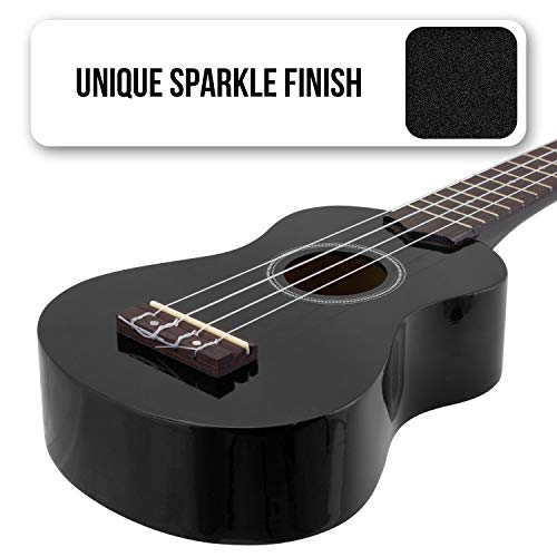 Tiger UKE7-BK - Ukelele soprano para principiantes, color negro