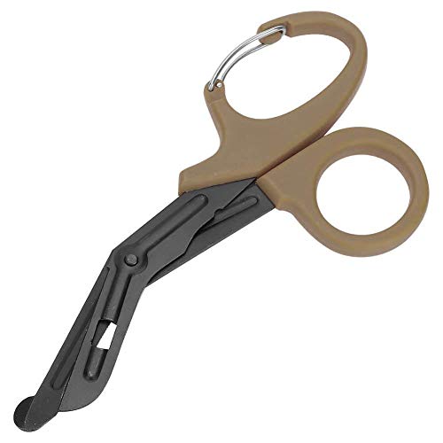 Tijeras médicas, 7.2 Inch Acero inoxidable chapado titanio mate de Tijeras de vendaje para Médico o enfermera, sala de emergencias o campamento al aire libre, vendaje o gasa(Marrón)