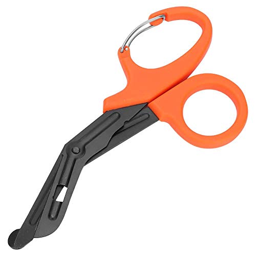 Tijeras médicas, 7.2 Inch Acero inoxidable chapado titanio mate de Tijeras de vendaje para Médico o enfermera, sala de emergencias o campamento al aire libre, vendaje o gasa(Naranja)