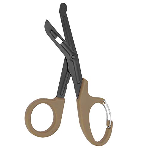 Tijeras médicas, 7.2 Inch Acero inoxidable chapado titanio mate de Tijeras de vendaje para Médico o enfermera, sala de emergencias o campamento al aire libre, vendaje o gasa(Marrón)