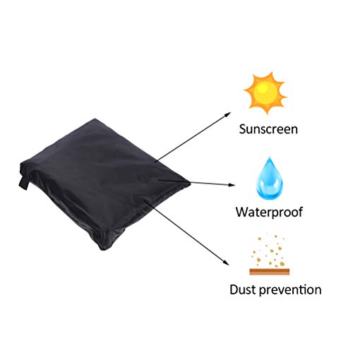 TIMESETL Funda para Tumbona Impermeable de Jardín Grande Fundas Muebles Exterior 420D Oxford Poliéster Patio Funda Protectora Negro Cubierta para Tumbona contra Lluvia, Nieve, Solar y Polvo