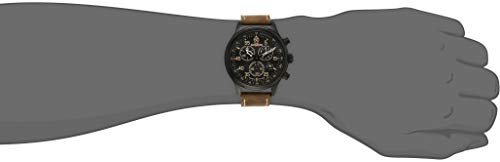 Timex Expedition Rugged - Reloj análogico de cuarzo con correa de cuero para hombre, color marrón