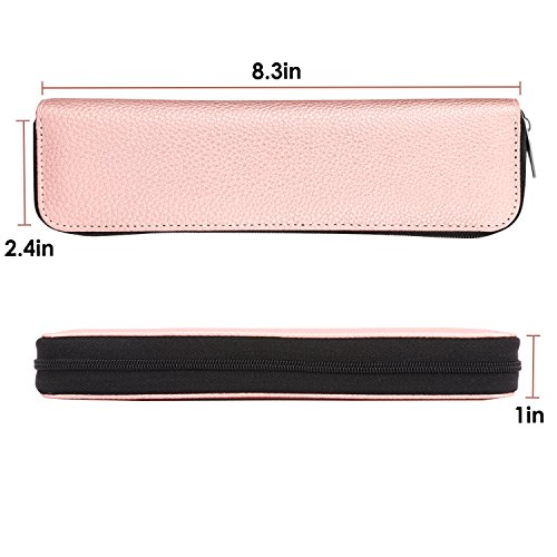 TiMOVO Bolso de Lápiz Apple Pencil de 1nd&2nd Generación,Soporte para iPad Stylus,Funda de PU para iPad Air 4/iPad 10.2/Pro 11&12. 9/Samsung Stylus Pen,Estuche Portátilde Cable USB, Rosa Oro