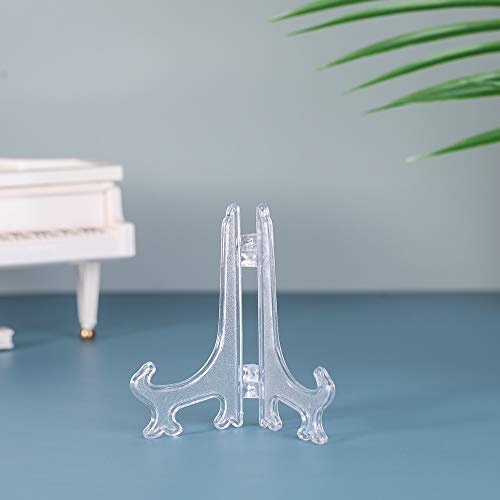 Tincogo Claro plástico caballetes o Soportes de Placa/Soporte para Mostrar imágenes u Otros Elementos en Las Bodas, decoración para el hogar 4 Pulgadas (Paquete de 12) Claro