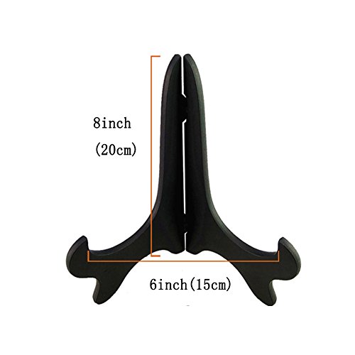 Tincogo Negro Madera plástica caballetes Display Stands Cuadro Marco Soporte portaplacas 8 Pulgadas (Paquete de 4) Negro